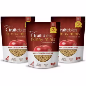Fruitables Soft and Chewy Skinny Minis 12 Ounce Apple Bacon Grain Free Dog Training Treat, Pack of 3
